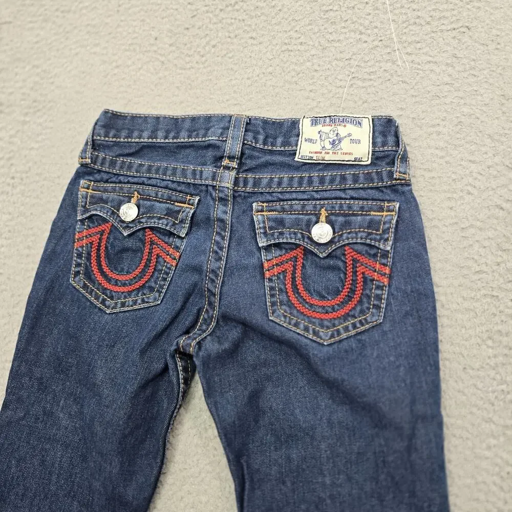 True Religion Girls Jeans Size 12 Blue Denim Bootcut Cotton USA Fabric Kids